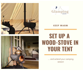 A Portable In-Tent Wood Stove with Collapsible Chimney & Fold-Away Legs + BBQ Grill